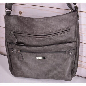 MULTISAC Crossbody w/Many Compartments Gray 12"x12"x2" Adjustable Strap EUC